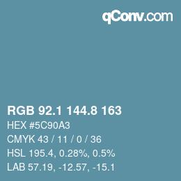 Color code: RGB 92.1 144.8 163 | qconv.com