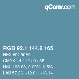 Color code: RGB 92.1 144.8 165 | qconv.com