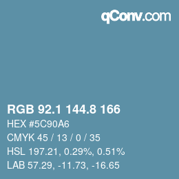 Color code: RGB 92.1 144.8 166 | qconv.com