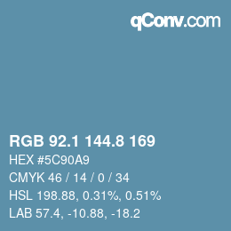 Color code: RGB 92.1 144.8 169 | qconv.com