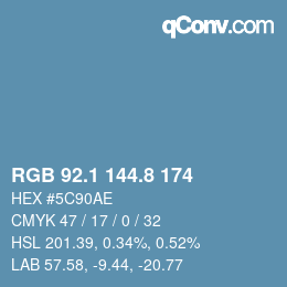 Color code: RGB 92.1 144.8 174 | qconv.com