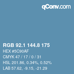 Color code: RGB 92.1 144.8 175 | qconv.com