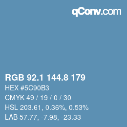 Color code: RGB 92.1 144.8 179 | qconv.com