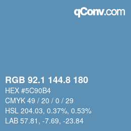 Color code: RGB 92.1 144.8 180 | qconv.com