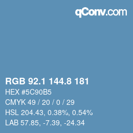 Color code: RGB 92.1 144.8 181 | qconv.com