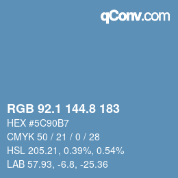 Color code: RGB 92.1 144.8 183 | qconv.com