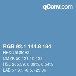 Color code: RGB 92.1 144.8 184 | qconv.com