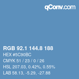 Código de color: RGB 92.1 144.8 188 | qconv.com
