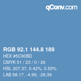 Código de color: RGB 92.1 144.8 189 | qconv.com