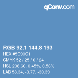 Color code: RGB 92.1 144.8 193 | qconv.com