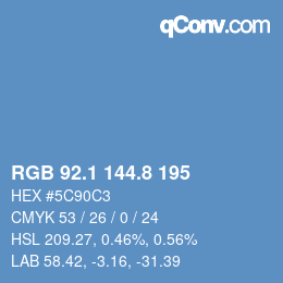 Color code: RGB 92.1 144.8 195 | qconv.com