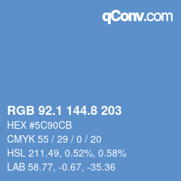 Color code: RGB 92.1 144.8 203 | qconv.com
