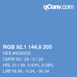 Color code: RGB 92.1 144.8 205 | qconv.com