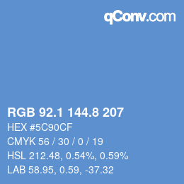 Color code: RGB 92.1 144.8 207 | qconv.com