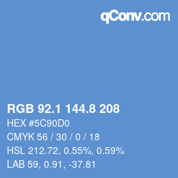 Color code: RGB 92.1 144.8 208 | qconv.com