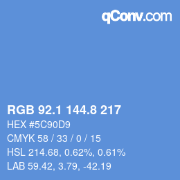 Color code: RGB 92.1 144.8 217 | qconv.com