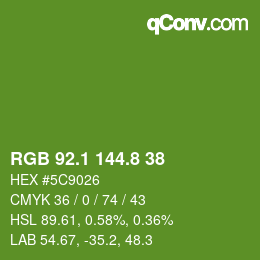 カラーコード: RGB 92.1 144.8 38 | qconv.com
