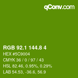 カラーコード: RGB 92.1 144.8 4 | qconv.com