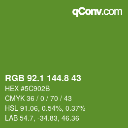 カラーコード: RGB 92.1 144.8 43 | qconv.com