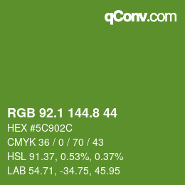 カラーコード: RGB 92.1 144.8 44 | qconv.com