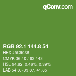 カラーコード: RGB 92.1 144.8 54 | qconv.com