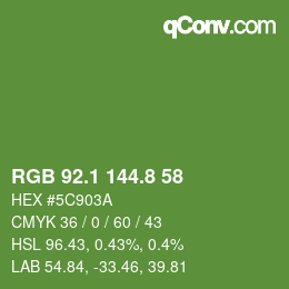 カラーコード: RGB 92.1 144.8 58 | qconv.com