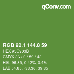 カラーコード: RGB 92.1 144.8 59 | qconv.com