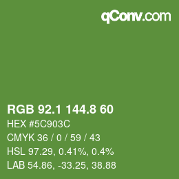 カラーコード: RGB 92.1 144.8 60 | qconv.com
