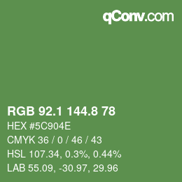 カラーコード: RGB 92.1 144.8 78 | qconv.com