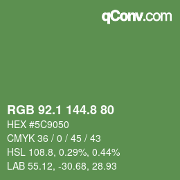 カラーコード: RGB 92.1 144.8 80 | qconv.com