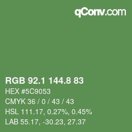 カラーコード: RGB 92.1 144.8 83 | qconv.com