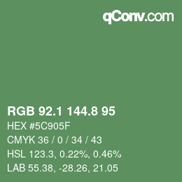 Color code: RGB 92.1 144.8 95 | qconv.com