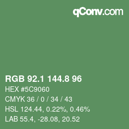 Color code: RGB 92.1 144.8 96 | qconv.com
