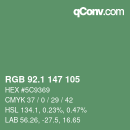 カラーコード: RGB 92.1 147 105 | qconv.com
