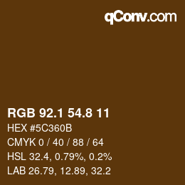 Color code: RGB 92.1 54.8 11 | qconv.com