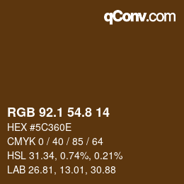 Color code: RGB 92.1 54.8 14 | qconv.com