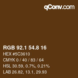 Color code: RGB 92.1 54.8 16 | qconv.com