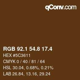 カラーコード: RGB 92.1 54.8 17.4 | qconv.com