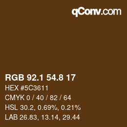 Color code: RGB 92.1 54.8 17 | qconv.com