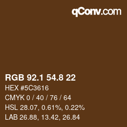 Color code: RGB 92.1 54.8 22 | qconv.com
