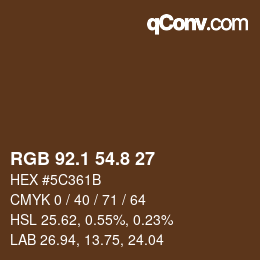 Color code: RGB 92.1 54.8 27 | qconv.com