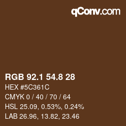 Color code: RGB 92.1 54.8 28 | qconv.com