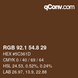 Color code: RGB 92.1 54.8 29 | qconv.com