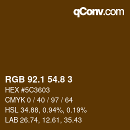 Color code: RGB 92.1 54.8 3 | qconv.com