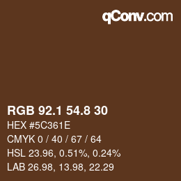 Color code: RGB 92.1 54.8 30 | qconv.com