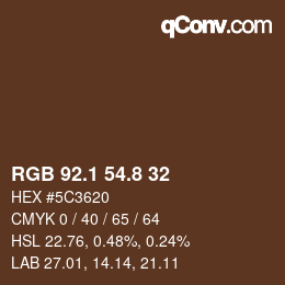 Color code: RGB 92.1 54.8 32 | qconv.com