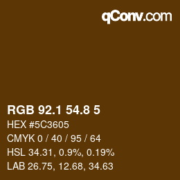 Color code: RGB 92.1 54.8 5 | qconv.com