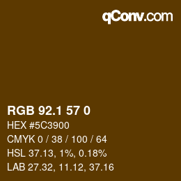 カラーコード: RGB 92.1 57 0 | qconv.com
