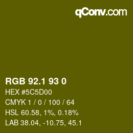 カラーコード: RGB 92.1 93 0 | qconv.com