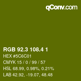 カラーコード: RGB 92.3 108.4 1 | qconv.com